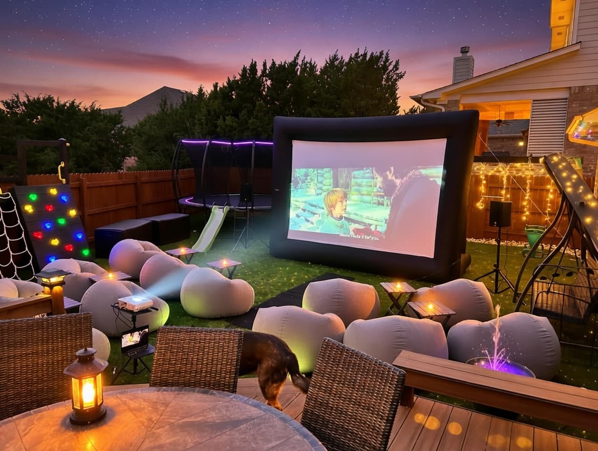 Outdoor movie setup 4 in Bee Cave