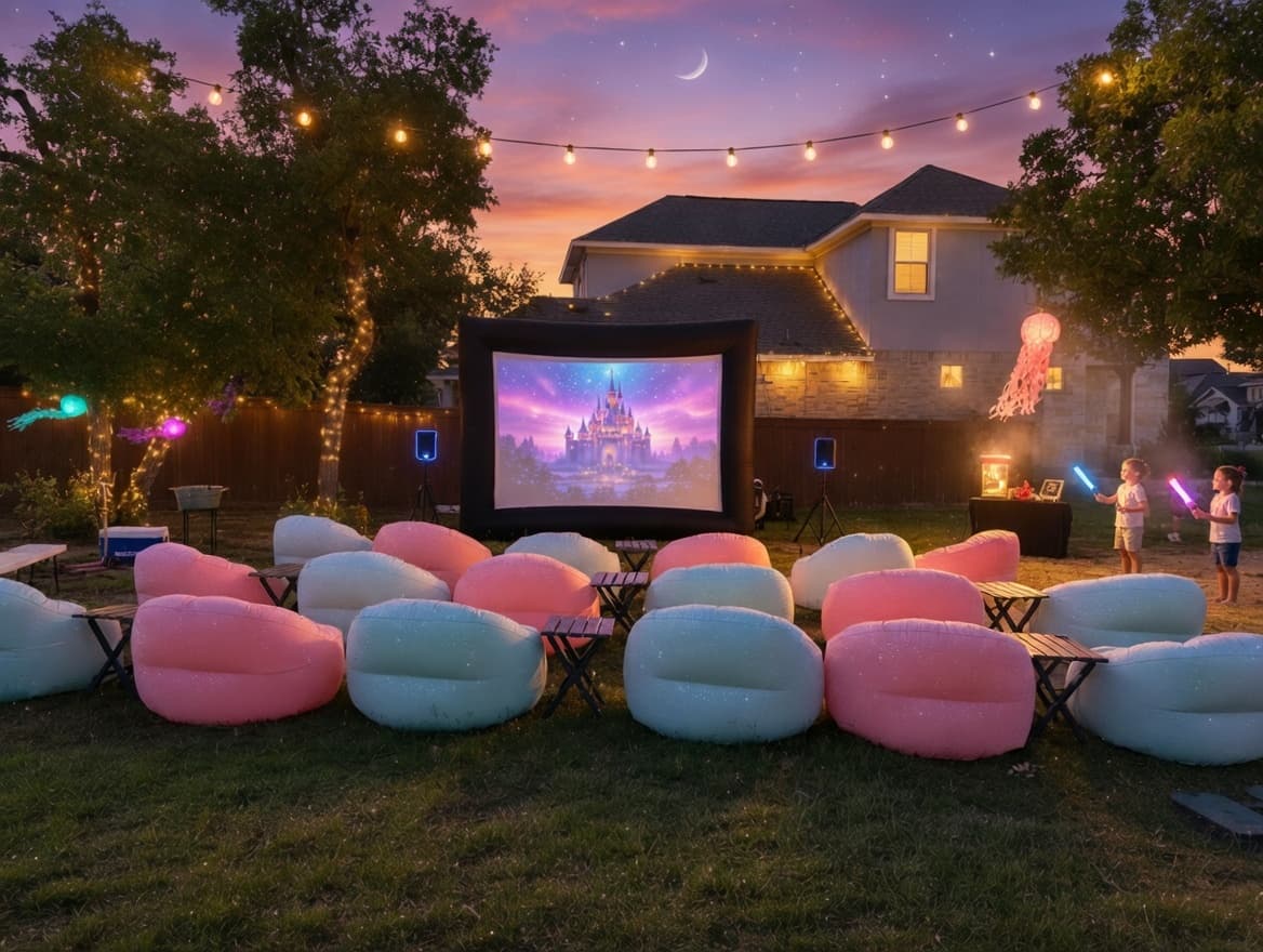 Outdoor movie setup 5 in Bee Cave
