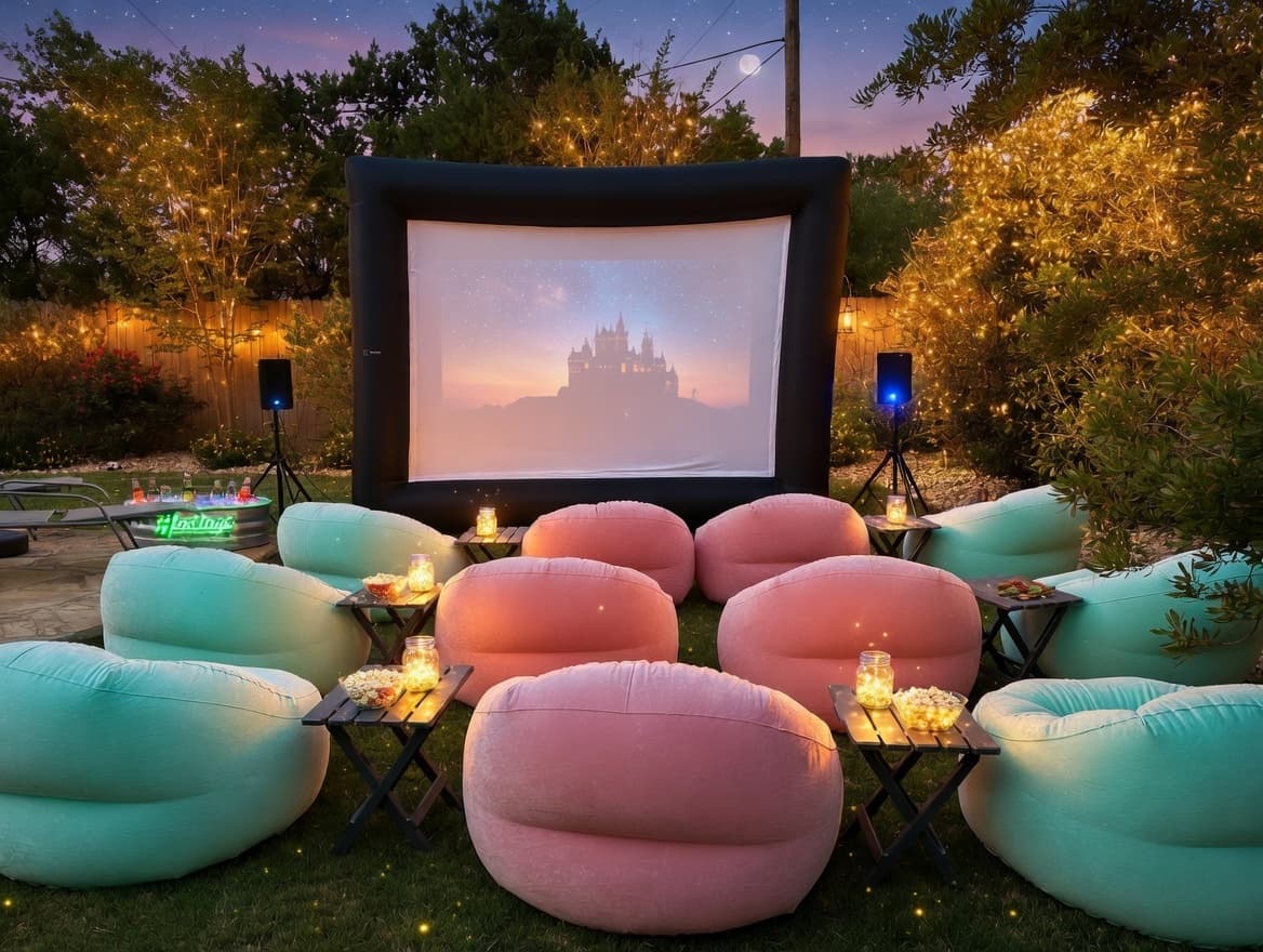 Outdoor movie setup 6 in Bee Cave